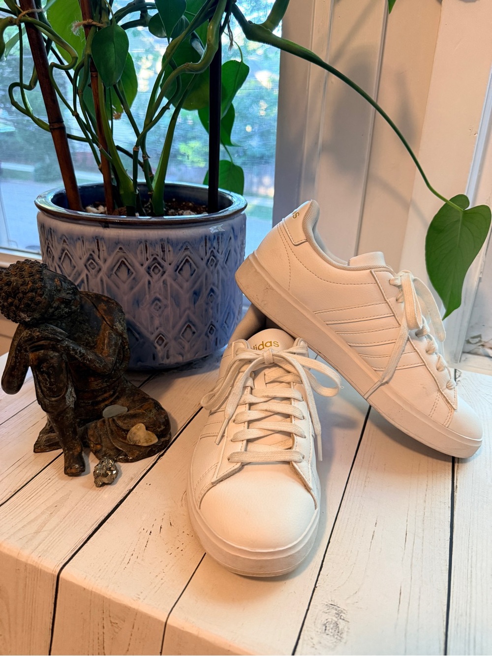 Adidas | Grand Court 2.0 White Leather Sneakers